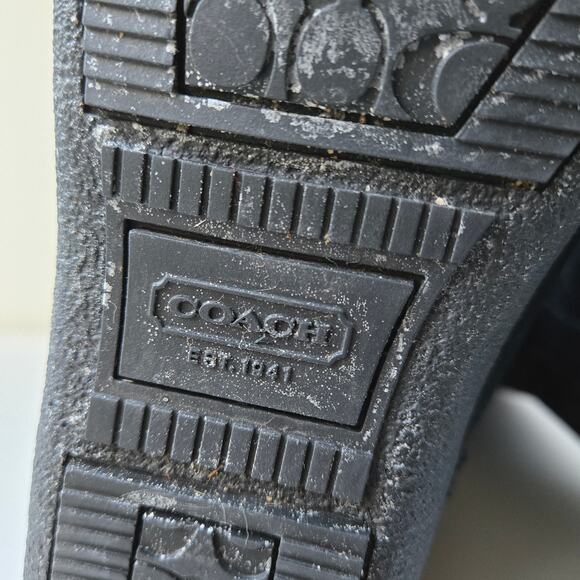 Coach Tullip Signature Print Suede Black Leather Fleece Winter Boots Womens 7 B - Picture 14 of 16